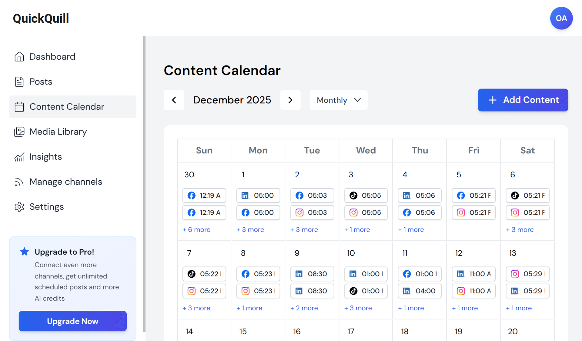 QuickQuill Dashboard